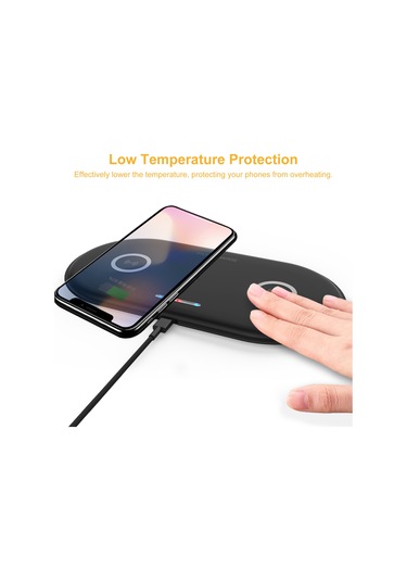 Geeksen Ht-02 Beyaz İki Portlu Kablosuz Şarj Cihazı - 7.5w Ve Samsung Uyumlu 10w Hızlı Şarj Desteği