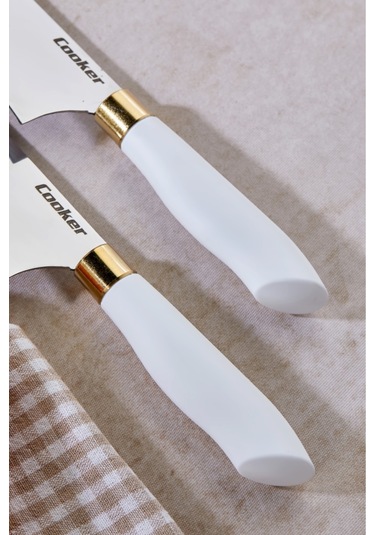 Cooker Lüx Model Paslanmaz Çelik Şef Bıçağı Beyaz Ckr3312 1 Adet Çelik