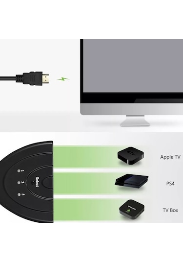 Hdmi Çoklayıcı Çoğaltıcı Switch 3 Giriş 1 Çıkış Çoklama Hdmi