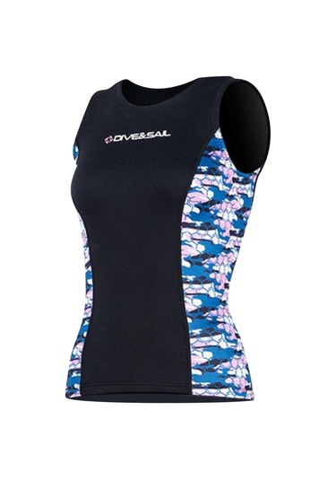 Suntek Kadın Wetsuit Üst Gömlek Termal Dalış Yeleği S Siyah