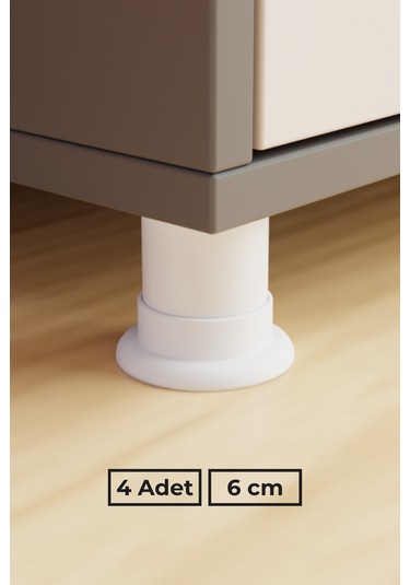 Beyaz 6 Cm 4 Lü Mobilya Koltuk Baza Masa Ofis Dolap Ayağı Ayakları Dayanıklı Modern Tasarım Gzm Beyaz 6 Cm