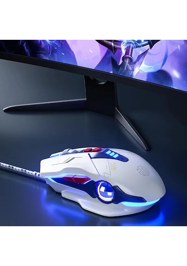 Inphic W9p Parlayan Bilgisayar Oyun Kablolu Fare Sessiz Sürüm Diğer