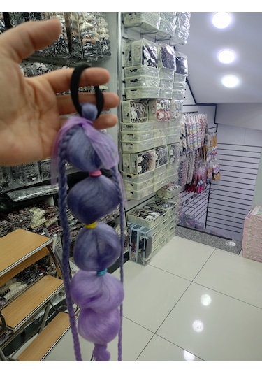 Naturel Peruk Bom Bom Renklı Takcık