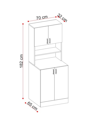 Makbulce Leylak Kapaklı Çamaşır Makinesi Dolabı Ve Çok Amaçlı Dolap Beyaz