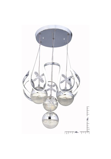 Raın 4 Top Krom Avize Krom