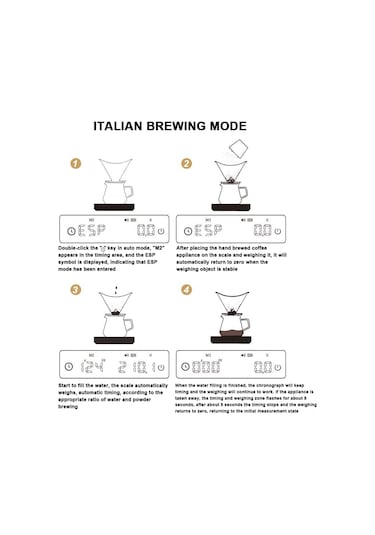 Fosenze Kahve Ölçeri, 3 Modlu, 0.1g Hassasiyetli, 2kg Kapasite, Zamanlayıcı, Usb Şarjlı, Siyah, Kahve Harcı Ve Pişirme İçin Siyah