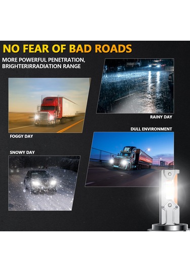 Yifomall Yüksek Performanslı 65w Led Far, 13000lm Parlaklık, Ip68 Su Geçirmez, 6000k Beyaz Işık, 9012/9005/9006/h1/h4/h7/h11 Uyumlu