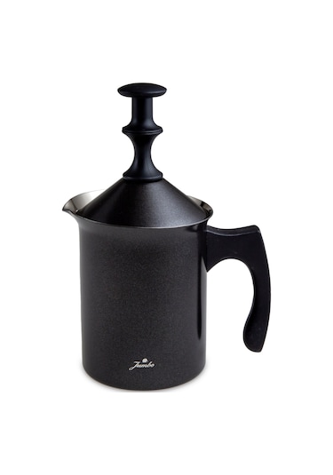 Jumbo Timeless Venti Siyah Çelik Süt Köpürtücü 400 Ml