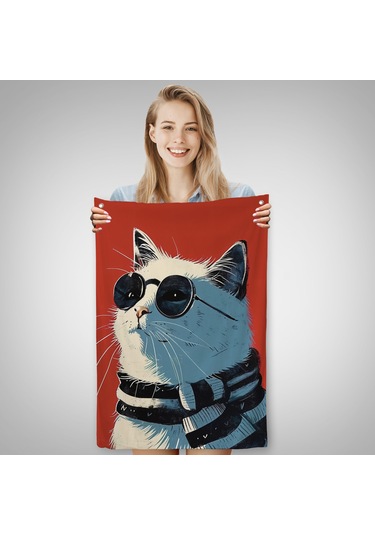 Cool Kedi Duvar Örtüsü-7643