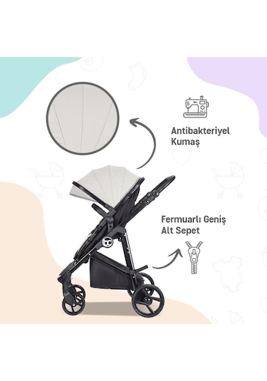 Bc 305 - Zeta Travel Sistem Bebek Arabası Gri