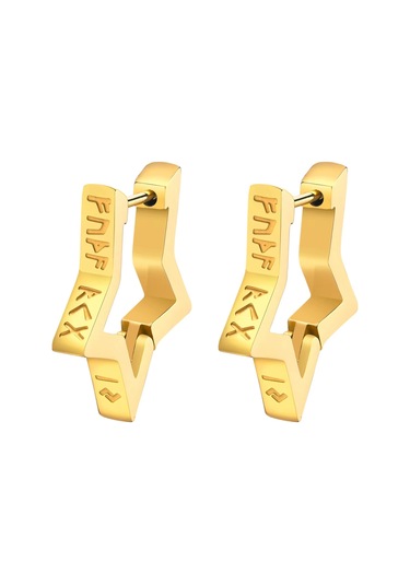 Viking Yıldız Altınrenk Küpe Altın