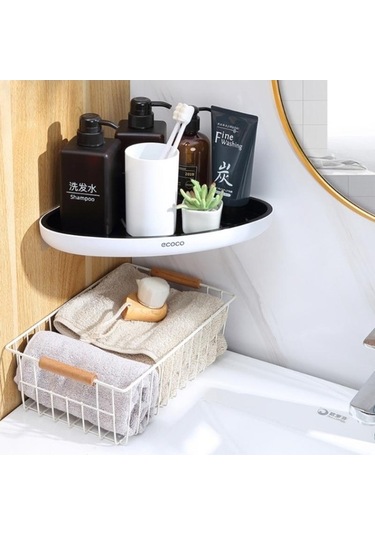 Novahub Siyah Mengnı Köşe Depolama Rafı, Banyo Organizatör, Çok Fonksiyonlu, Ev Boşaltılabilir, Tuvalet Aksesuarları Siyah