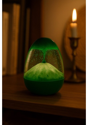 Ofisinize Masaüstü Dekorasyonu Yeşil Kum Saati Volkan Patlaması Efekti Ev Ofis Masa Üstü Hediyelik Dekoratif Obje