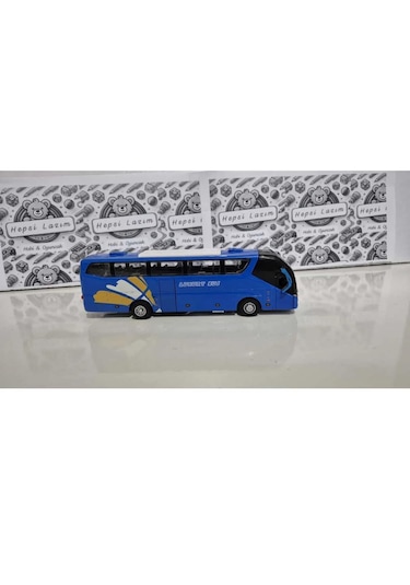 Sesli Işıklı Metal Otobüs Oyuncak Mavi Otobüs