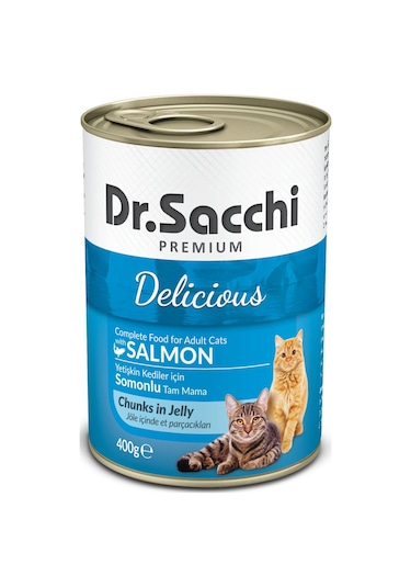 Dr.Sacchi Somonlu Konserve Yetişkin Kedi Maması 400 G