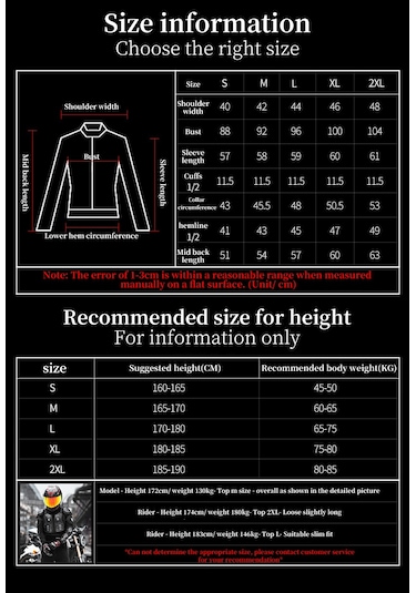 Symbee Motorsiklet Bisiklet Koruyucu Zırh Ceket, Omuz Göğüs Bel Koruma, Sıcaklığa Dayanıklı, 4xl Beden Siyah