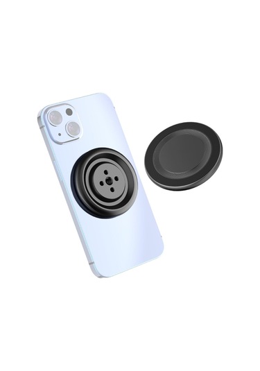 Kosona İphone 15/14/13/12 Magsafe Uyumlu Aluminyum Manyetik Telefon Tutucu, 1/4 Vida Deligi İle Dayanıklı Tasarım Siyah