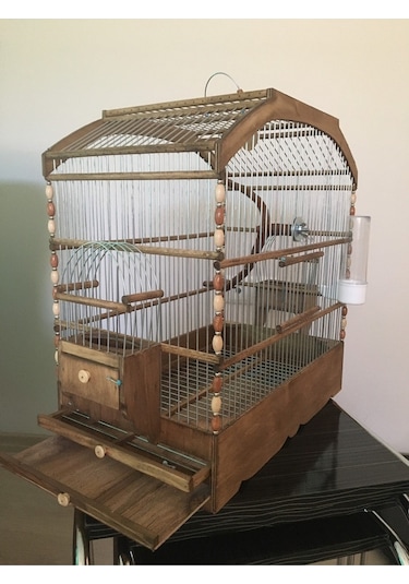 Naturbird Kavisli Çatı Ahşap Kuş Kafesi