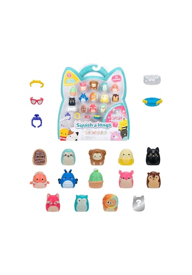 Squish-a-longs 14 Figür + Yüzük Set Seri 1 Al0029
