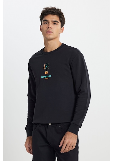 Lee Regular Fit Normal Kesim Bisiklet Yaka Siyah Sweatshirt L242504001 Siyah