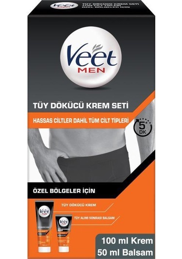 Veet Men Tüy Dökücü Krem 200 ML + Özel Bölge 100 ML + Balsam 50 ML