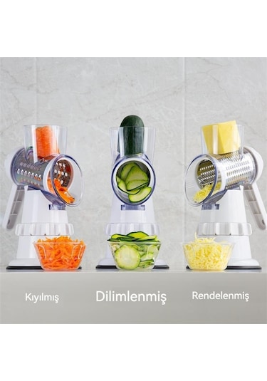 Jian Fan El Kranklırende Mutfakçok Fonksiyonlu Sebze Kesici Patates Dilimi-beyaz Beyaz