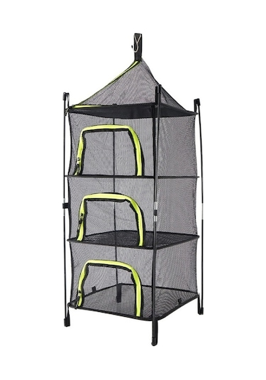 Sones Açık Katlanır Kurutma Ağı Dört Katmanlı Depolama Sepeti Depolama Sepeti Kamp Kurutma Balık Kurutma Ağı Raf Asılı Sepet Yeşil