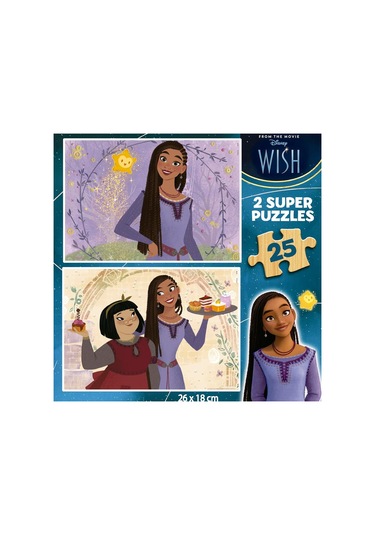 Educa 2x25 Parça Disney Wish Kız Çocuk Ahşap Puzzle 3-5 Yaş 1 Adet
