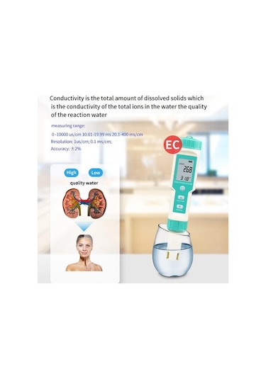 Trendooze Test Temp Tds Suntek Su Sıcaklık Sg Ph Orp Ölçer Kalitesi Ec Wx