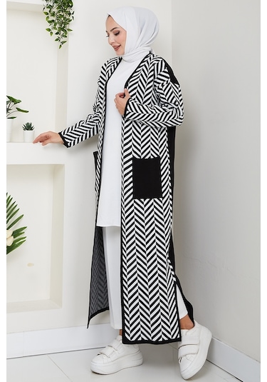 Çizgi Detaylı Triko Hırka 1604 - Lacivert Lacivert