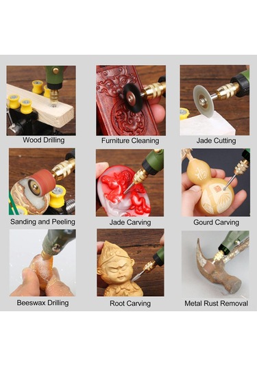 Suofeng 5 Hız Ayarlı Mini Döner Alet Seti - 34 Aksesuarlı Çok Amaçlı El Aleti, Gravür, Zımpara, Parlatma, Oyma İçin