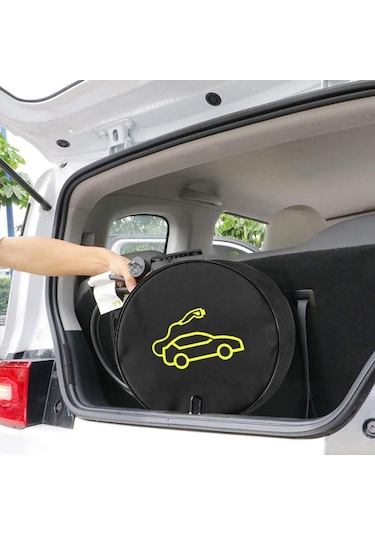 Glanz Elektrikli Araç Şarj Kablosu Taşıma Çantası Yuvarlak