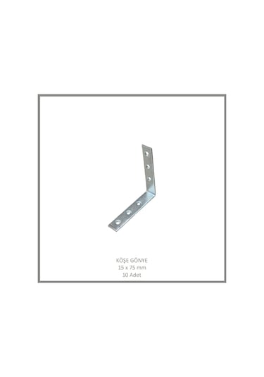 Köşe Gönye, Sac Gönye, 15 X 75 Mm 10 Adet Metalik