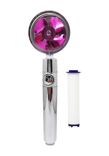 Yaozixa Mor Turbo Şarjlı Tek Fonksiyonlu Yıkama Eliptik Duş Başlığı - 360 Döner, 60 Ayar, Su Durdurma Tuşu Ve Filtre Pamuklu Diğer