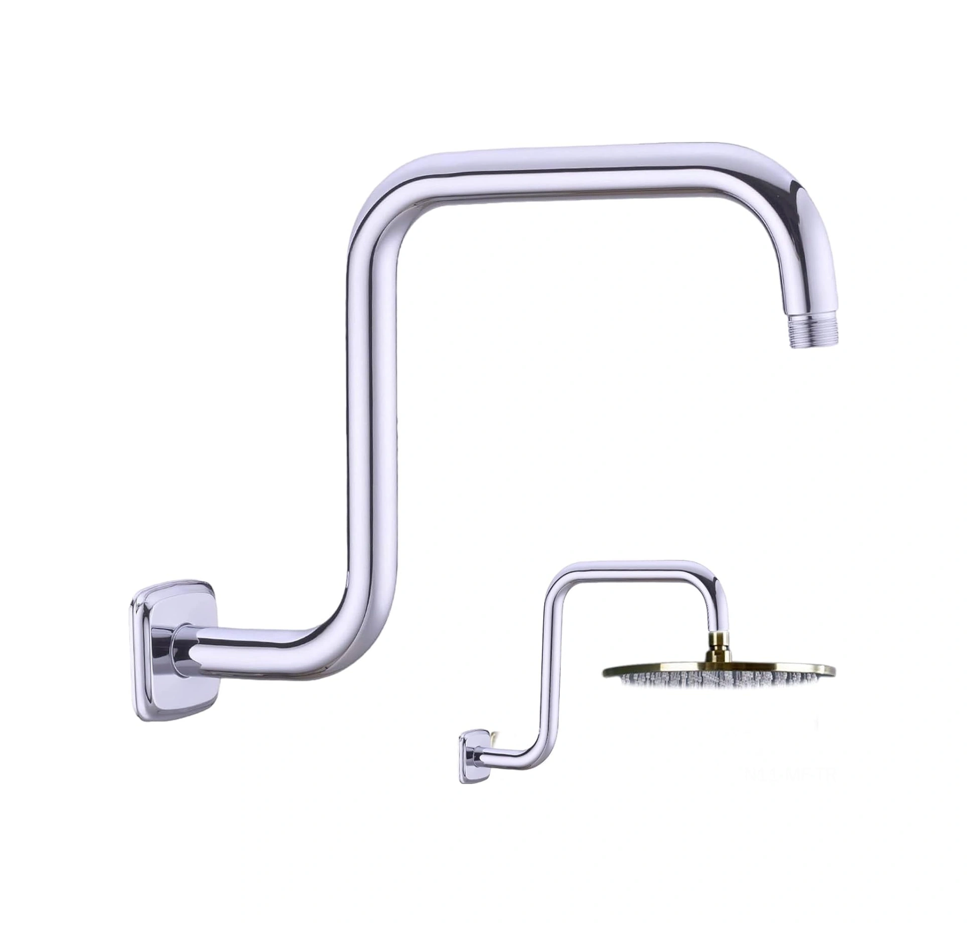 Mufunye Stainless Steel Duş Başlığı Geliştirici Kolu, 22mm Flanşlı, Yükseklik Ve Konfor Ayarlanabilir Duş Ekstansiyonu Gümüş