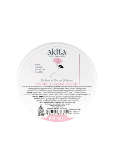 Akita Doğal Onarıcı Besleyici Balmumu Gül 100 ML