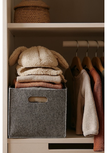 Çok Amaçlı Kullanım Keçe Organizer Dolap İçi Düzenleyici Saklama Kutusu Gri