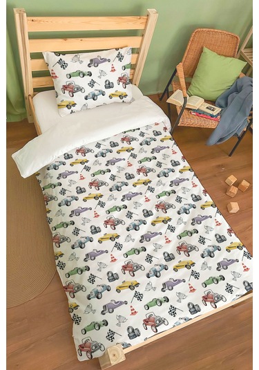 Organik Tek Kişilik Nevresim Takımı 160x220 - Hızlı Ve Eğlenceli Renkli