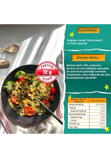 Makarna Lütfen Brokoli ve Ispanaklı Makarna 250 G