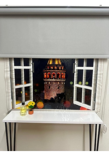 Blackout Işık Geçirmeyen Stor Perde Gri Gri