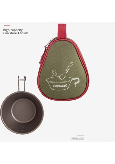 Maoyaya Kampanya & Piknik İçin Sap Kollu Çatal Bıçak Taşıma Çantası - Askeri Yeşil Yeşil