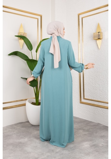 Salaş Kesim Aerobin Kumaş Ferace / Su Yeşili - F137 Su Yeşili