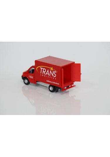 Welly 1:36 Ölçek Çek Bırak Mercedes Sprinter Kargo Aracı Kırmızı