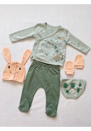 Turtle And Bunny 5li Takım Açık Bej