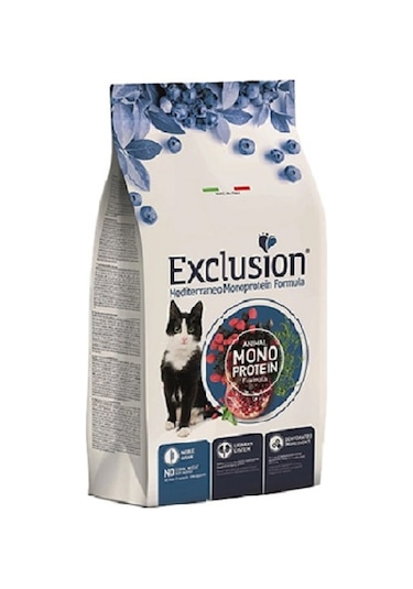 Exclusion Düşük Tahıllı Monoprotein Sığır Etli Narlı Kısırlaştırılmış Kedi Maması 12 KG