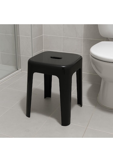 Saban Tabure Sağlam Plastik Kırılmaya Dayanıklı Bahçe, Balkon ,banyo Siyah