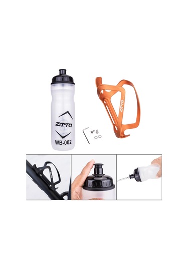 Suntek Dağ Bisikleti Su Şişesi Kafesi İçecek Sağlam Turuncu Turuncu