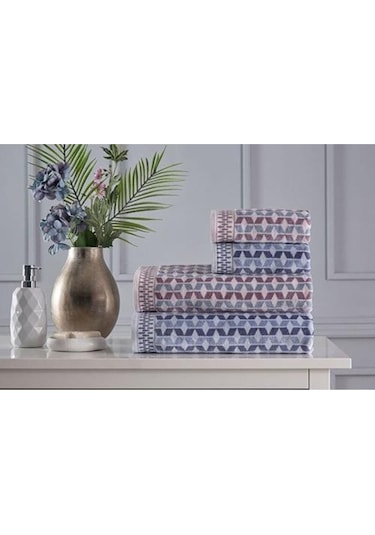 Özdilek Best Set Cuatro Bordes Hamam Takımı Pembe - Kapalı Mavi Pembe - Kapalı Mavi