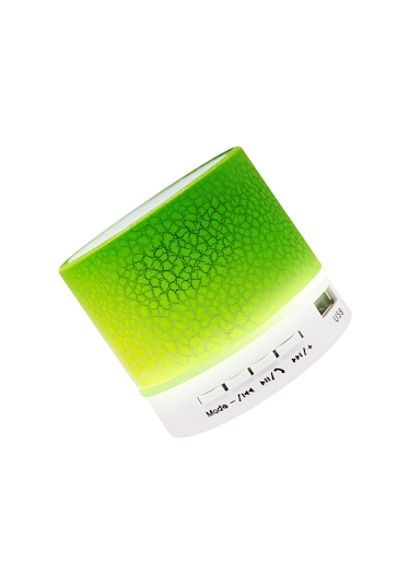 Leezsing Mini Portatif Mavi Bluetooth Hoparlör, 7 Renkli Işıklı, Tf Kart Desteği, Taşınabilir Müzik Çalar Yeşil