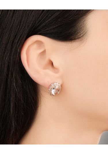 Lekka Design Kadın Kararmaz Çelik Lüks Takı Oval Zirkon Taşlı Abiye Küpe